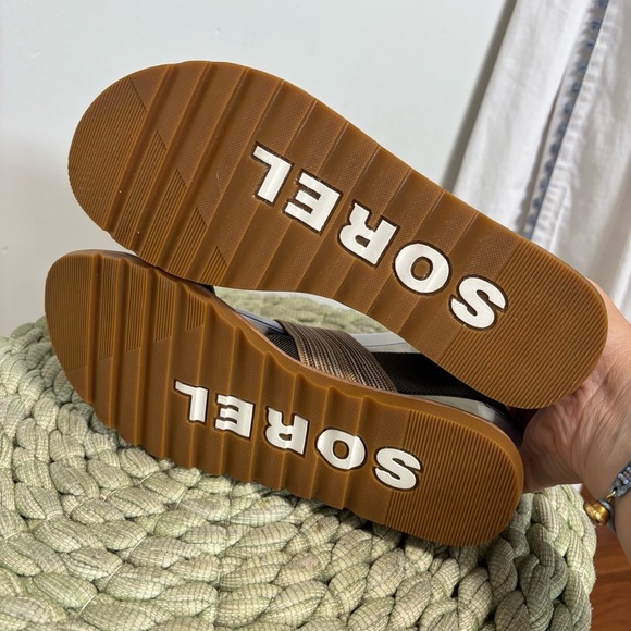 Sorel Ella II Two Strap Sandal Green/Tan Sporty Elastic Strap Flat Sandals NWOB - Picture 15 of 15